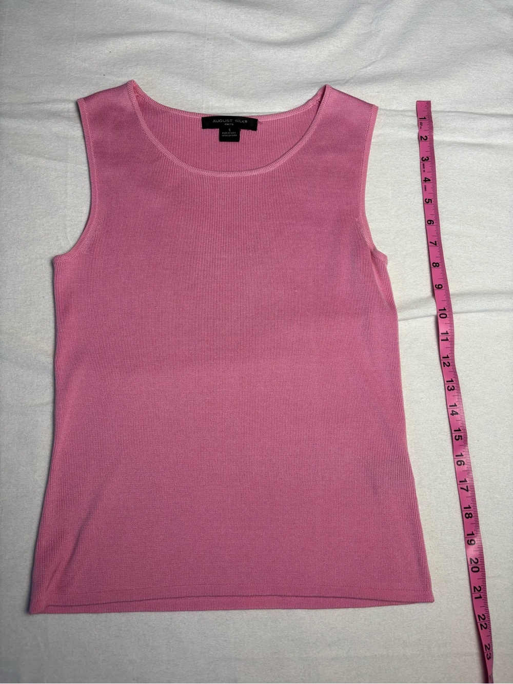 august silk Pink Ribbed Scoop Neck Tank